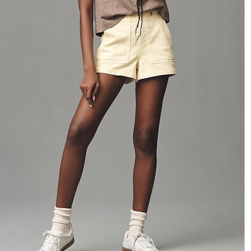 Anthropologie Pilcro Yellow THE KIT REGENERATIVE COTTON SHORTS